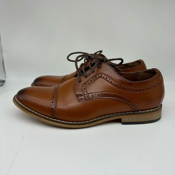 Stacy Adams Dickinson Cap-Toe Lace-up Oxford Cognac Brown Youth Boys Size 3 - Picture 10 of 16